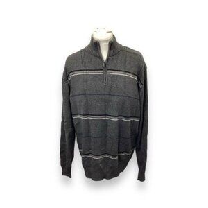 Oscar De La Renta Men's Zipper Turtleneck Sweater, Gray Plaid, size XL